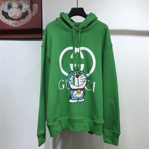 gucci doraemon hoodie green|cartoon characters wearing Gucci.